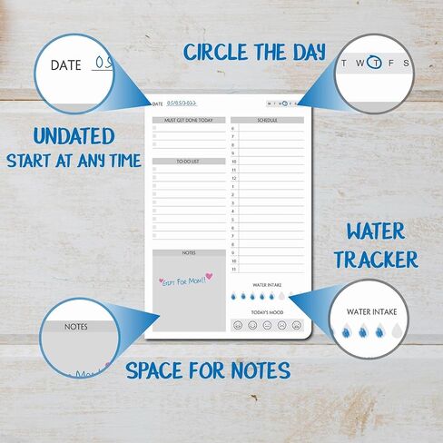 Fan&Ran Ultimate To Do List Notebook for Boosting Productivity and Organizing Tasks - Undated Daily Planner and Office Supplies for Women & Men, 5.5"x8.25", Grey in Saudi Arabia