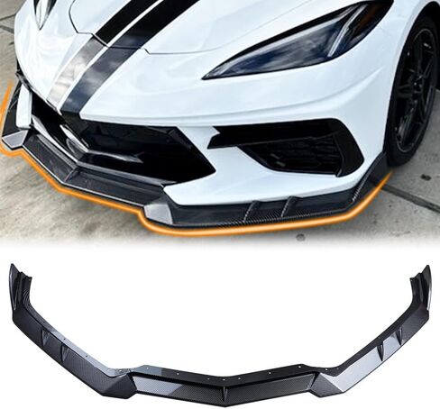 المصد الأمامي للشفة الأمامية والجناح الأمامي مناسب لملحقات 2020-2024 تشيفي كورفيت C8 (أسود لامع) in Kuwait