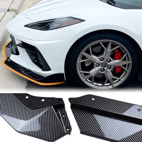 المصد الأمامي للشفة الأمامية والجناح الأمامي مناسب لملحقات 2020-2024 تشيفي كورفيت C8 (أسود لامع) in Kuwait