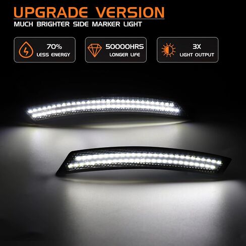 طقم إضاءة LED للعدسة المدخنة لعلامة MINI Cooper R55 R56 R57 R58 R59 R60 R61، عاكسات ضوء المصد الأمامي الخلفي باللون الأحمر الكهرماني مع رقائق صف مزدوج in Kuwait