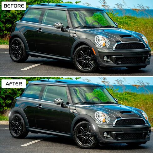 طقم إضاءة LED للعدسة المدخنة لعلامة MINI Cooper R55 R56 R57 R58 R59 R60 R61، عاكسات ضوء المصد الأمامي الخلفي باللون الأحمر الكهرماني مع رقائق صف مزدوج in Kuwait