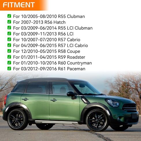 طقم إضاءة LED للعدسة المدخنة لعلامة MINI Cooper R55 R56 R57 R58 R59 R60 R61، عاكسات ضوء المصد الأمامي الخلفي باللون الأحمر الكهرماني مع رقائق صف مزدوج in Kuwait