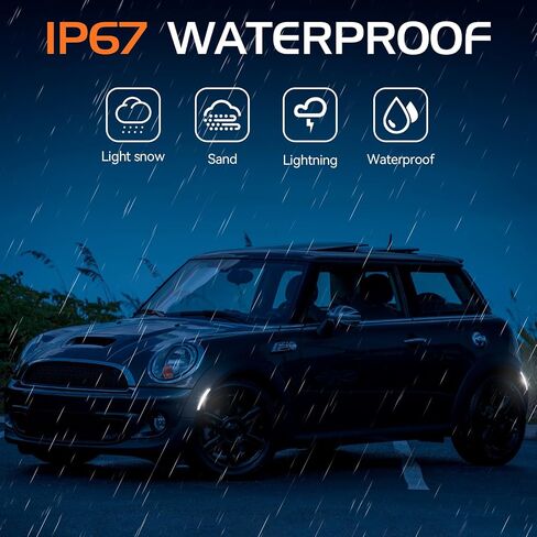 طقم إضاءة LED للعدسة المدخنة لعلامة MINI Cooper R55 R56 R57 R58 R59 R60 R61، عاكسات ضوء المصد الأمامي الخلفي باللون الأحمر الكهرماني مع رقائق صف مزدوج in Kuwait