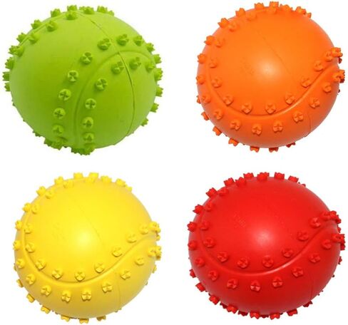 Dog Squeaky Toys, Non-Toxic Rubber Dog Play Balls Interactive and Training Dog Chew Toy for Puppy Small Medium Pet Dogs (5.5cm/2.16in Pack of 4) in Saudi Arabia