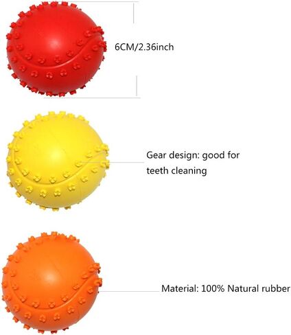 Dog Squeaky Toys, Non-Toxic Rubber Dog Play Balls Interactive and Training Dog Chew Toy for Puppy Small Medium Pet Dogs (5.5cm/2.16in Pack of 4) in Saudi Arabia