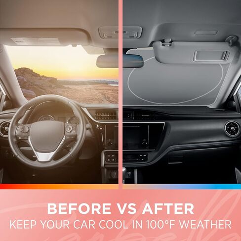 BDK Checker Gradient Car Window Sun Shade Auto Shade Auto لواقي الزجاج الأمامي، كتلة الأشعة فوق البنفسجية تعكس الحرارة للحفاظ على سيارتك SUV شاحنة باردة جامبو 64 بوصة × 32 بوصة in Saudi Arabia