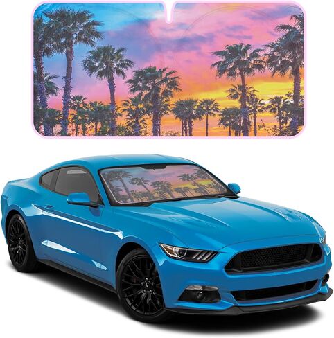 BDK Checker Gradient Car Window Sun Shade Auto Shade for Windshield Visor, Block UV Reflect Heat to Keep Your Car SUV Truck Cool Jumbo 64"x32" in Saudi Arabia