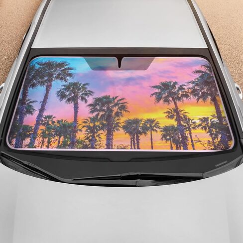 BDK Checker Gradient Car Window Sun Shade Auto Shade for Windshield Visor, Block UV Reflect Heat to Keep Your Car SUV Truck Cool Jumbo 64"x32" in Saudi Arabia
