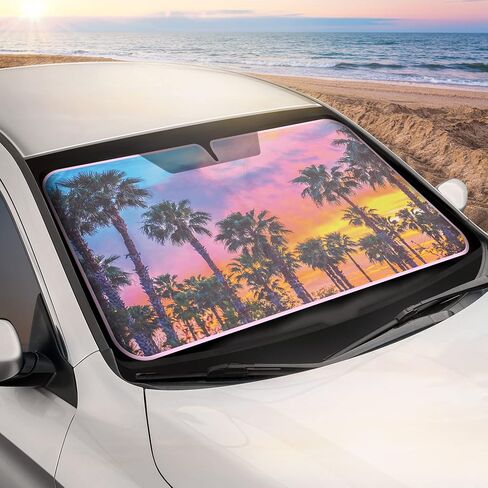 BDK Checker Gradient Car Window Sun Shade Auto Shade for Windshield Visor, Block UV Reflect Heat to Keep Your Car SUV Truck Cool Jumbo 64"x32" in Saudi Arabia