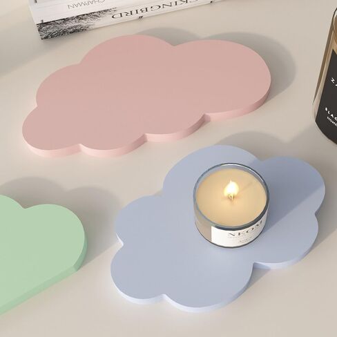 3 قطع حامل شموع قوالب راتينج سيليكون على شكل سحابة قوالب كوستر لراتنجات الإيبوكسي، قالب سيليكون قوالب راتنجات الإيبوكسي لحصير الأكواب الفنية DIY، قوالب إيبوكسي قالب صينية سيليكون هدايا فنية لتزيين المنزل in Kuwait