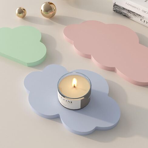 3 قطع حامل شموع قوالب راتينج سيليكون على شكل سحابة قوالب كوستر لراتنجات الإيبوكسي، قالب سيليكون قوالب راتنجات الإيبوكسي لحصير الأكواب الفنية DIY، قوالب إيبوكسي قالب صينية سيليكون هدايا فنية لتزيين المنزل in Kuwait