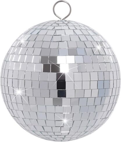 Disco Mirror Balls Silver Hanging Ball for 50s 60s 70s Disco DJ Light Effect Party Home Decoration Stage Props School Festivals Concert Party Favors (Silver, 4 inch) in Saudi Arabia