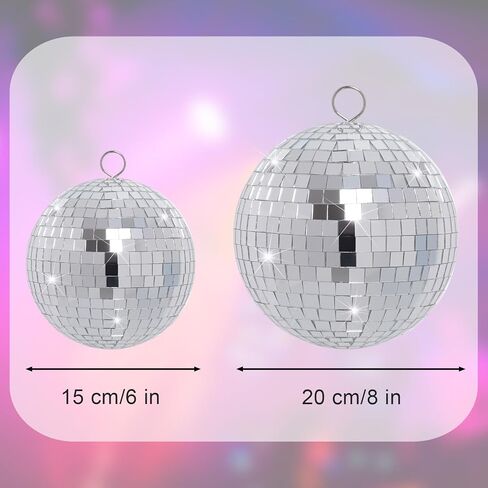 Disco Mirror Balls Silver Hanging Ball for 50s 60s 70s Disco DJ Light Effect Party Home Decoration Stage Props School Festivals Concert Party Favors (Silver, 4 inch) in Saudi Arabia