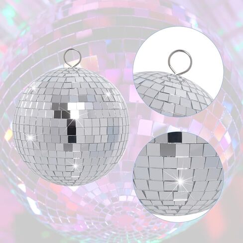 Disco Mirror Balls Silver Hanging Ball for 50s 60s 70s Disco DJ Light Effect Party Home Decoration Stage Props School Festivals Concert Party Favors (Silver, 4 inch) in Saudi Arabia