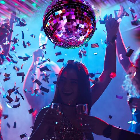 Disco Mirror Balls Silver Hanging Ball for 50s 60s 70s Disco DJ Light Effect Party Home Decoration Stage Props School Festivals Concert Party Favors (Silver, 4 inch) in Saudi Arabia