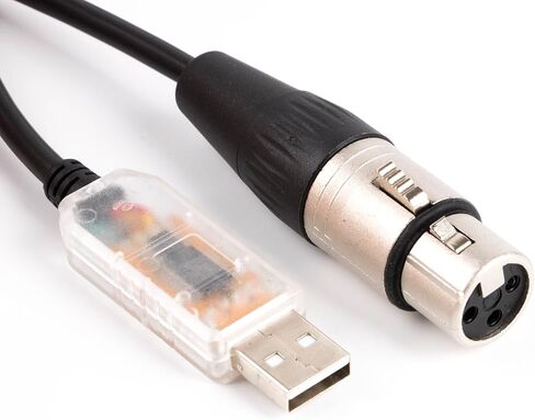 كابل تحكم DMX USB Rs485 كابل XLR DMX512 كابل معدات إضاءة المسرح كابل Coniy لـ SGM Dmxking Dmxcontrol Freestyler Downloadtroller Cable (300cm/10ft) in Kuwait