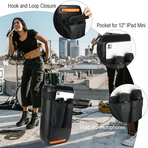 حامل تخزين ملحقات مكبر الصوت من TXEsign لسماعات JBL PartyBox 110 المحمولة التي تعمل بتقنية البلوتوث، وحقيبة تخزين للميكروفونات والكمبيوتر اللوحي وزجاجات المياه وحقيبة مكبر الصوت وحقيبة تخزين الملحقات الإلكترونية in Saudi Arabia