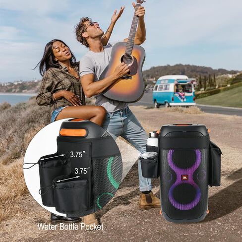 حامل تخزين ملحقات مكبر الصوت من TXEsign لسماعات JBL PartyBox 110 المحمولة التي تعمل بتقنية البلوتوث، وحقيبة تخزين للميكروفونات والكمبيوتر اللوحي وزجاجات المياه وحقيبة مكبر الصوت وحقيبة تخزين الملحقات الإلكترونية in Saudi Arabia