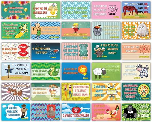 Creanoso Silly and Hilarious Lunch Box Jokes Flashcards - (30 Cards x 2 Sets) – Hilarious and Funny Note Cards for Children – Silly Jokes Cards – School Rewards – Gift Token for Kids in Kuwait