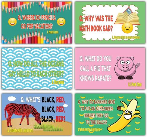 Creanoso Silly and Hilarious Lunch Box Jokes Flashcards - (30 Cards x 2 Sets) – Hilarious and Funny Note Cards for Children – Silly Jokes Cards – School Rewards – Gift Token for Kids in Kuwait