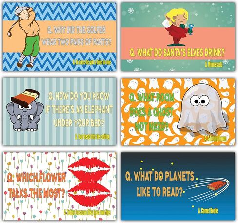Creanoso Silly and Hilarious Lunch Box Jokes Flashcards - (30 Cards x 2 Sets) – Hilarious and Funny Note Cards for Children – Silly Jokes Cards – School Rewards – Gift Token for Kids in Kuwait