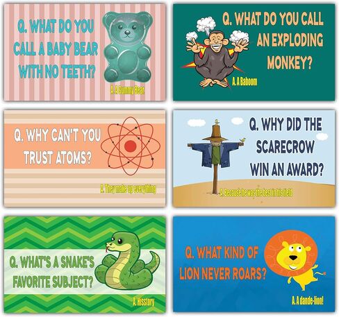 Creanoso Silly and Hilarious Lunch Box Jokes Flashcards - (30 Cards x 2 Sets) – Hilarious and Funny Note Cards for Children – Silly Jokes Cards – School Rewards – Gift Token for Kids in Kuwait
