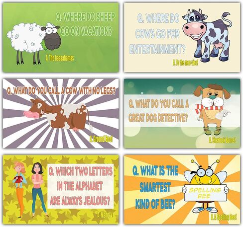 Creanoso Silly and Hilarious Lunch Box Jokes Flashcards - (30 Cards x 2 Sets) – Hilarious and Funny Note Cards for Children – Silly Jokes Cards – School Rewards – Gift Token for Kids in Kuwait