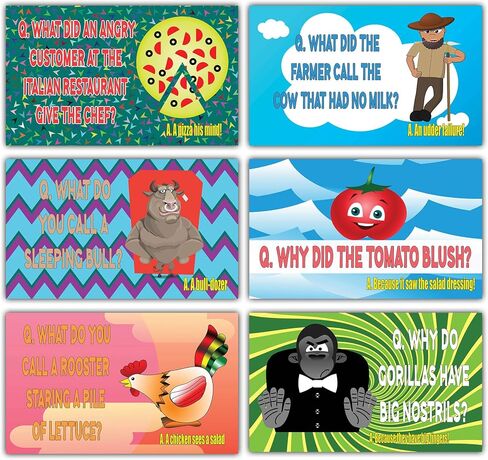 Creanoso Silly and Hilarious Lunch Box Jokes Flashcards - (30 Cards x 2 Sets) – Hilarious and Funny Note Cards for Children – Silly Jokes Cards – School Rewards – Gift Token for Kids in Kuwait