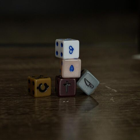 The Binding of Isaac: Four Souls - Unholy Rollers Dice - 5pc Set, 6-Sided, Card Game Accessory, Tabletop Gaming, Officially Licensed in Saudi Arabia
