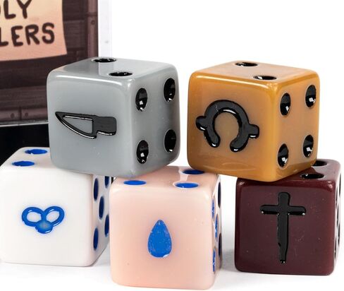 The Binding of Isaac: Four Souls - Unholy Rollers Dice - 5pc Set, 6-Sided, Card Game Accessory, Tabletop Gaming, Officially Licensed in Saudi Arabia