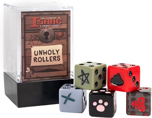 The Binding of Isaac: Four Souls - Unholy Rollers Dice - مجموعة 5 قطع، 6 جوانب، ملحقات ألعاب الورق، ألعاب الطاولة، مرخصة رسميًا in Kuwait