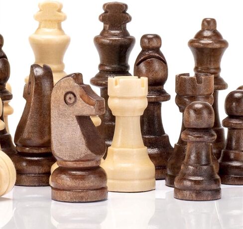 قطع شطرنج خشبية مغناطيسية من AMEROUS، قطع شطرنج من خشب King Staunton مقاس 2.2 سم فقط، مع حقيبتين للتخزين، وتغليف الهدايا، واستبدال القطع المفقودة in Kuwait