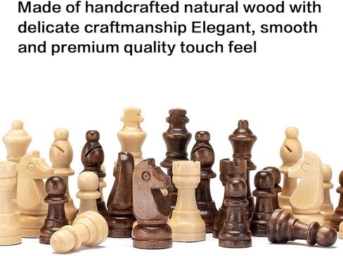 قطع شطرنج خشبية مغناطيسية من AMEROUS، قطع شطرنج من خشب King Staunton مقاس 2.2 سم فقط، مع حقيبتين للتخزين، وتغليف الهدايا، واستبدال القطع المفقودة in Kuwait