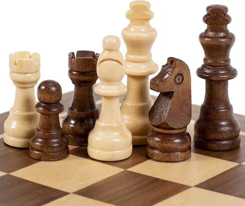 قطع شطرنج خشبية مغناطيسية من AMEROUS، قطع شطرنج من خشب King Staunton مقاس 2.2 سم فقط، مع حقيبتين للتخزين، وتغليف الهدايا، واستبدال القطع المفقودة in Kuwait