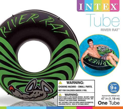 INTEX 68209EP Inflatable River Rat Tube:, 2 Air Chambers, All-Around Grab Line, 48in Diameter, 220lb Weight Capacity in Kuwait