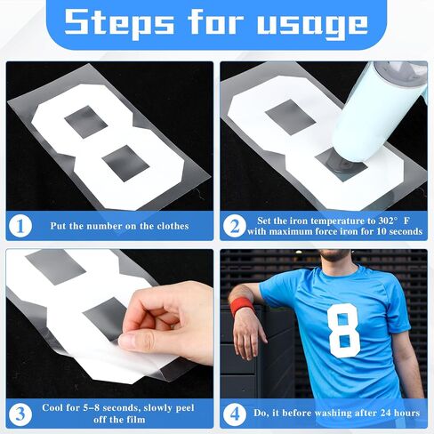 8 Inch Iron on Numbers, 22 Pieces Black 0 to 9 Large Size Heat Transfer Vinyl Numbers for Football Baseball Basketball Team Jersey Fabric Clothing Uniform Sports T-Shirt Printing DIY Craft in Saudi Arabia