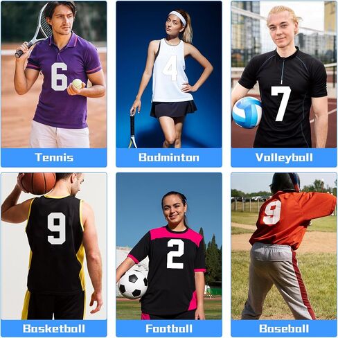 8 Inch Iron on Numbers, 22 Pieces Black 0 to 9 Large Size Heat Transfer Vinyl Numbers for Football Baseball Basketball Team Jersey Fabric Clothing Uniform Sports T-Shirt Printing DIY Craft in Saudi Arabia