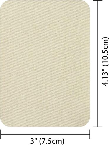 12 Pieces Iron-on Patches Premium Quality Fabric Inside & Outside. Strongest Glue Hundred Percent Cotton Beige-Color Repair Decorating Kit Size 3" by 4-1/4" (Cotton-Beige-Color) in Saudi Arabia