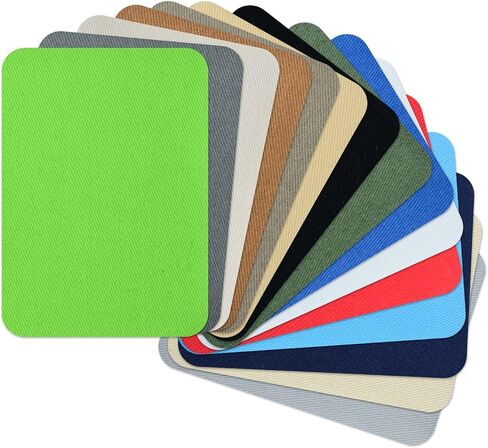 12 Pieces Iron-on Patches Premium Quality Fabric Inside & Outside. Strongest Glue Hundred Percent Cotton Beige-Color Repair Decorating Kit Size 3" by 4-1/4" (Cotton-Beige-Color) in Saudi Arabia