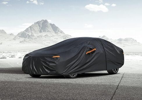 Kayme 6 Layers Sedan Car Cover Custom Fit Tesla Model 3 (2017-2022) Waterproof All Weather for Automobiles, Full Exterior Covers Sun Rain UV Protection（Deliver about 3-10 Days） in Saudi Arabia