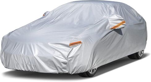 Kayme 6 Layers Sedan Car Cover Custom Fit Tesla Model 3 (2017-2022) Waterproof All Weather for Automobiles, Full Exterior Covers Sun Rain UV Protection（Deliver about 3-10 Days） in Saudi Arabia