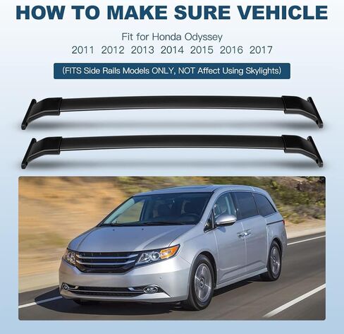 قضبان عرضية لحامل السقف ECCPP متوافقة مع Honda Odyssey 2011-2017 رفوف البضائع على السطح وزورق الكاياك - أقصى حمولة 165 رطل ملحقات رف الكاياك in Saudi Arabia