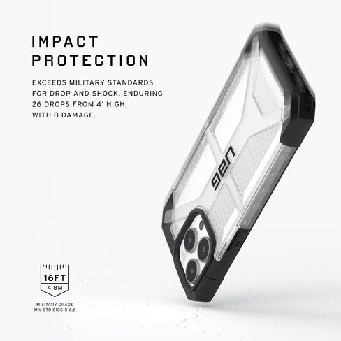 URBAN ARMOR GEAR UAG Case [Updated Version] Compatible with iPhone 15 Pro Case 6.1" Plasma Ash Rugged Transparent Clear Military Grade Drop Tested Protective Cover in Saudi Arabia