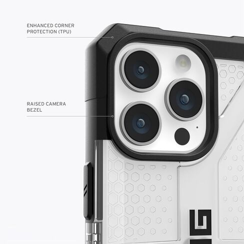 URBAN ARMOR GEAR UAG Case [Updated Version] Compatible with iPhone 15 Pro Case 6.1" Plasma Ash Rugged Transparent Clear Military Grade Drop Tested Protective Cover in Saudi Arabia