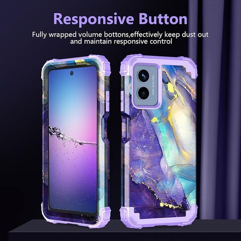 Rancase for Moto G 5G 2024 Case,Three Layer Heavy Duty Shockproof Protection Hard Plastic Bumper+Soft Silicone Rubber Protective Girls Cover for Motorola Moto G 5G 2024,Acid Blue in Saudi Arabia