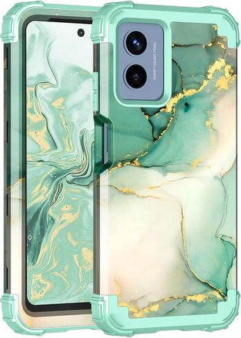 Rancase for Moto G 5G 2024 Case,Three Layer Heavy Duty Shockproof Protection Hard Plastic Bumper+Soft Silicone Rubber Protective Girls Cover for Motorola Moto G 5G 2024,Acid Blue in Saudi Arabia