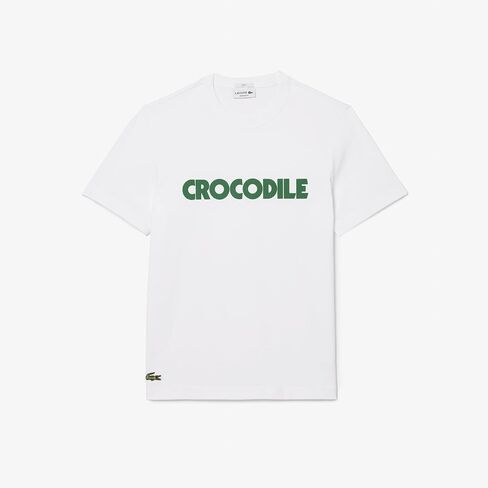 Lacoste Short Sleeve Relaxed Fit Tee Shirt W/Crocodile Wording in Kuwait