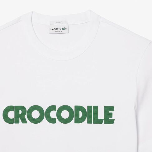 Lacoste Short Sleeve Relaxed Fit Tee Shirt W/Crocodile Wording in Kuwait