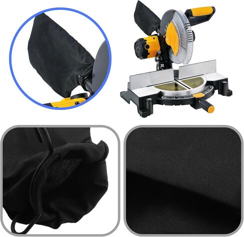 The Lord of the Tools 2PCS Dust Bag for 255 Model Mitre Saw Anti-Dust Cover Bag with Zipper & Wire Stand for Easy Disposal of Dust Inside 22x15.5cm Black in Saudi Arabia