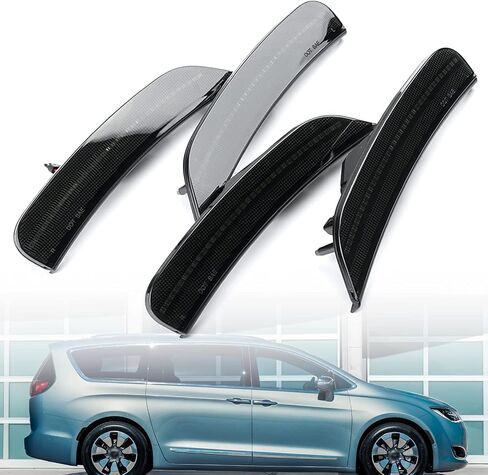 NSLUMO Led Side Marker Lights Replacement for 2017 2018 2019 2020 2021 2022 Chrysler Pacifica Amber Front Rear Red Side Markers Left Right Fender OEM Fit Sidemarker Lamps Kit Euro Smoked Lens in Saudi Arabia